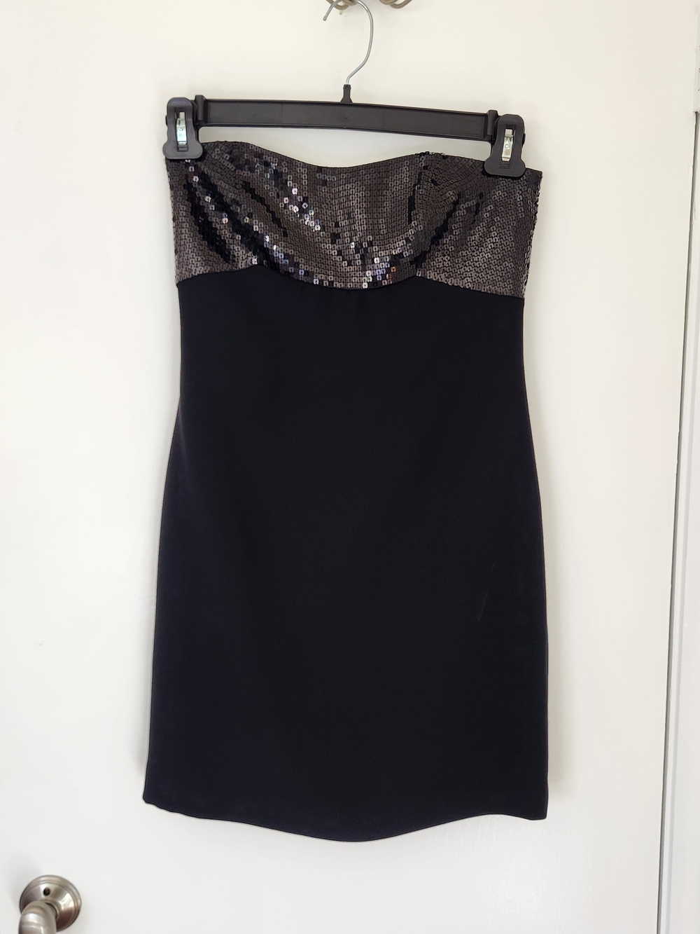 Ann Taylor Strapless Black Dress with Sequin Bodice
